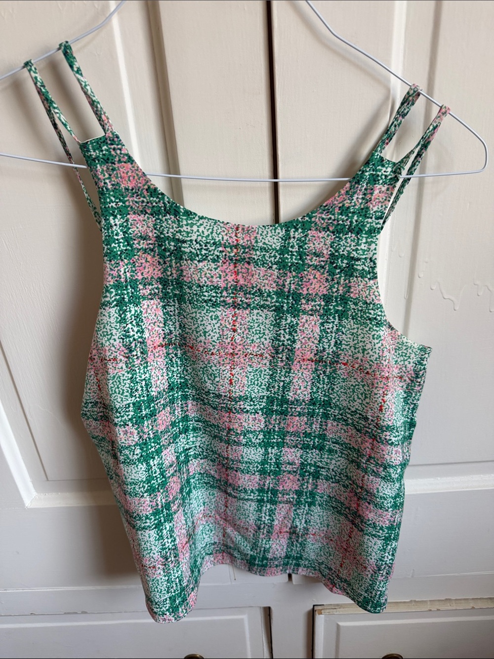 cooper & ella Green and Pink Plaid Camisole